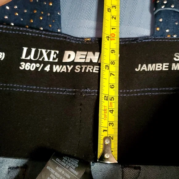 Nygard Luxe Denim Leggings w/ Rhinestone Fade Cuffed Bottoms - Size Small 6-8 - Picture 11 of 14